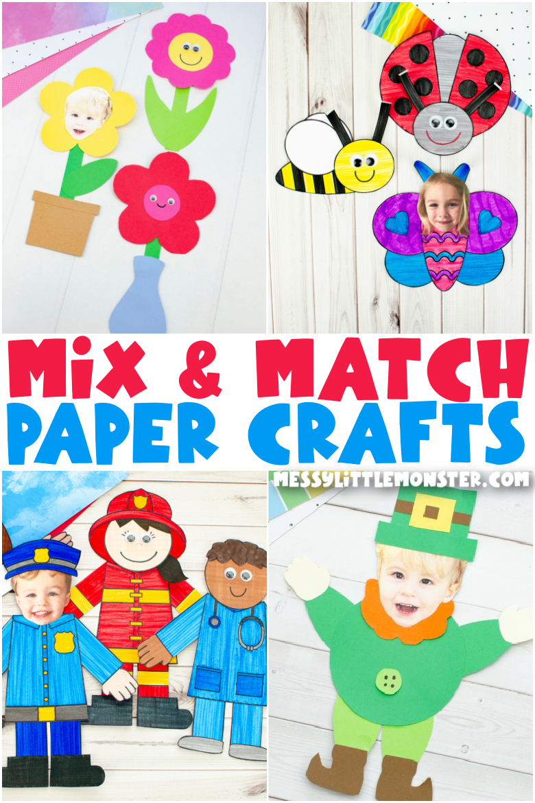 Mix and match paper crafts for kids