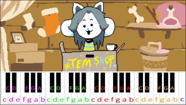 Tem Shop (Undertale) - Harder Version Piano / Keyboard Easy Letter Notes for Beginners