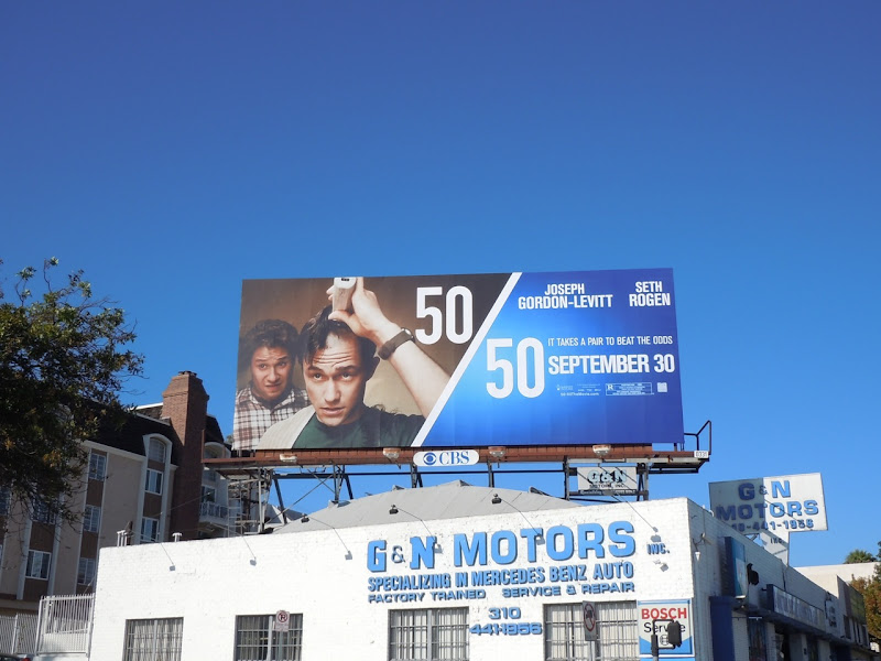 50/50 movie billboard