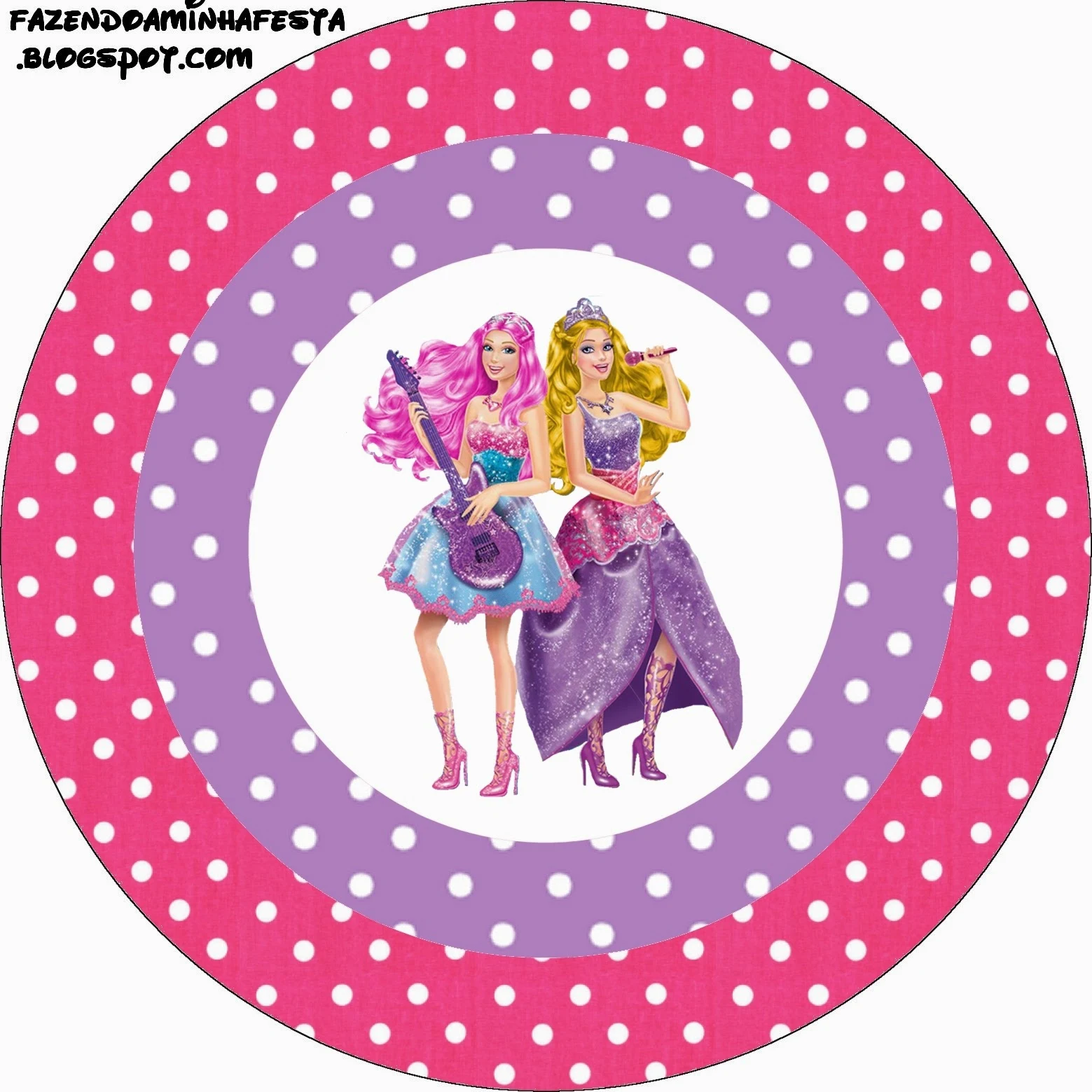 Barbie Rock Star Toppers or Free Printable Candy Bar Labels.