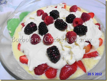 creme englaise com frutas vermelhas e chantilly diet