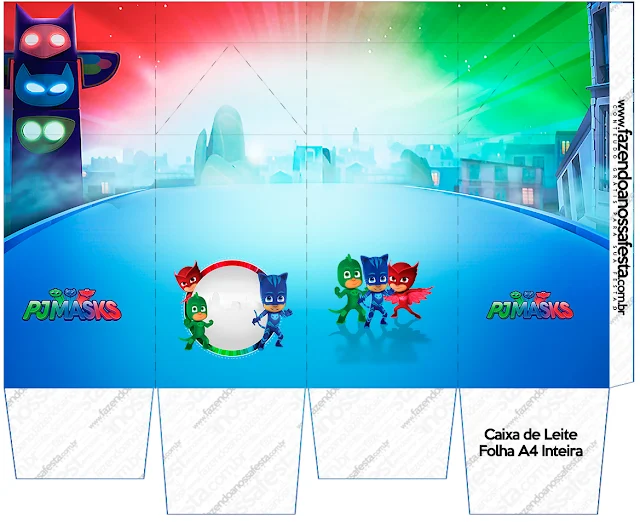 PJ Masks Free Printable Milk Box.