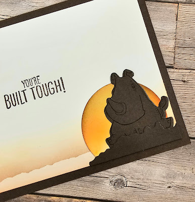 Rhino ready stampin up sunset blended background card