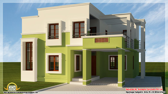 Modern contemporary house 3D rendering - May 2012