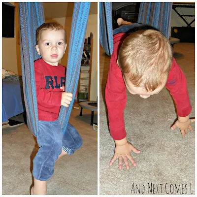 Tutorial for a DIY indoor sensory swing for kids