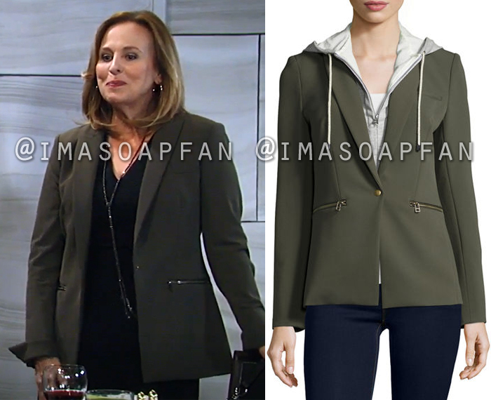 Laura Spencer, Genie Francis, Olive Green Snap-Closure Blazer, General Hospital, GH