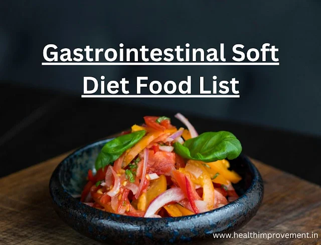 Gastrointestinal Soft Diet Food List