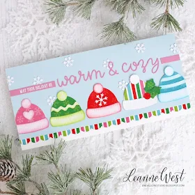 Sunny Studio Stamps: Build-A-Tag Warm & Cozy Fancy Frames Mug Hugs Sweater Vest Loopy Letter Dies Winter Themed Cards by Leanne West