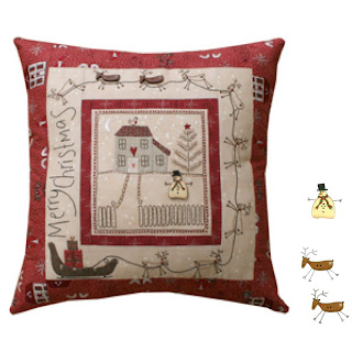 Lynette Anderson Designs CHRISTMAS EVE Stitchery Pillow Pattern + Buttons