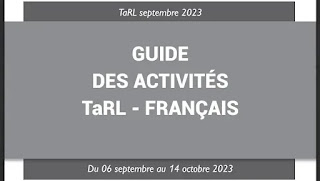 دليل الأنشطة اليومية للغة الفرنسية TaRL 2023