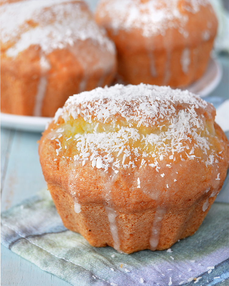 Muffins budín de coco y limón