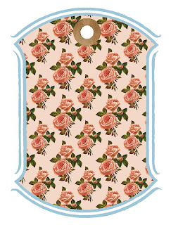 gift tag stock image roses