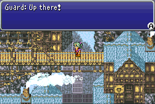 Terra flees from Arvis's house and into the Narshe Mines, an early location ini Fnal Fantasy VI.