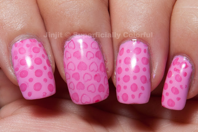 China Glaze Dance Baby stamped with Ciate Jelly Bean