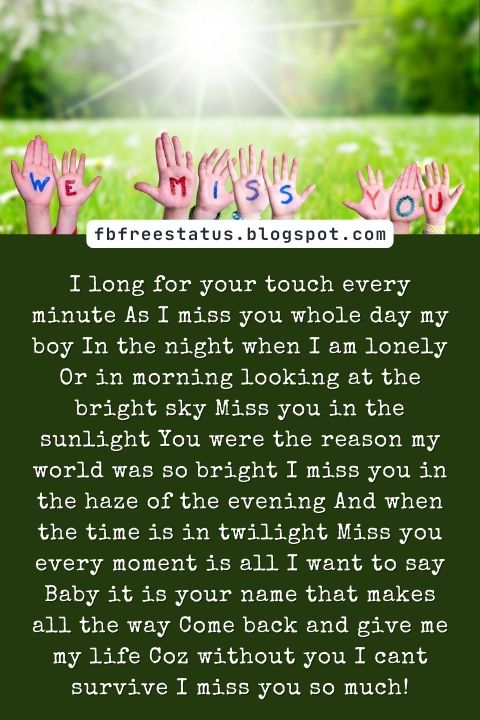 Missing You Poems for Boyfriend