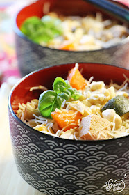Vermicelles de riz sautés Courgettes Carottes Tofu Recette Asiatique 