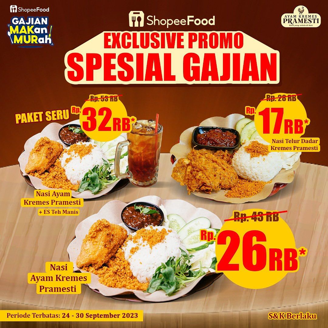 Promo Ayam Kremes Pramesti Spesial Gajian Shopeefood