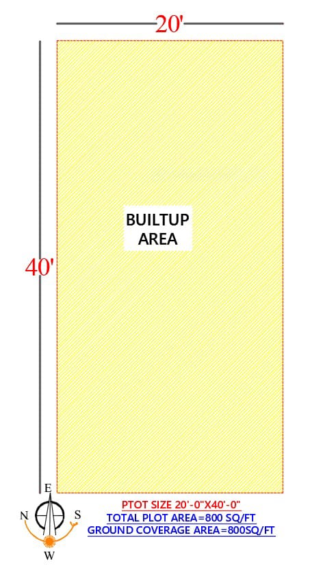 20 x 40 800 square feet floor plan
