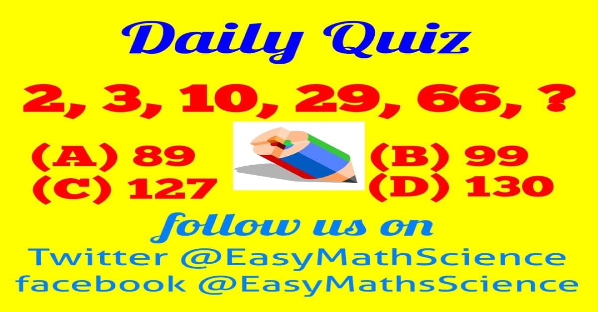 Maths Daily Quiz Question 3