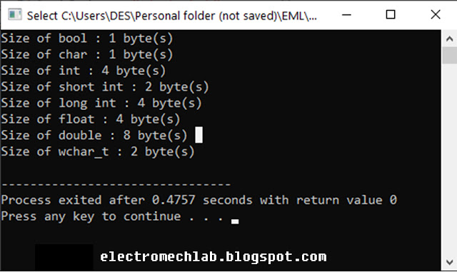 C++_Data_Type_Size