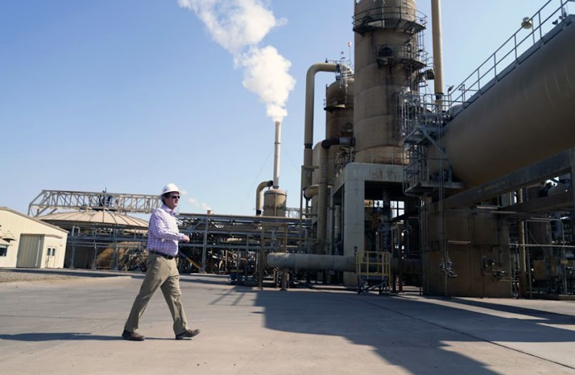 Friday, July 16, 2021: Derek Benson, CEO of EnergySource Minerals, walks through the Featherstone plant in Calipatria, Calif., where the firm produces geothermal energy and extracts lithium from brine. EnergySource Minerals has been extracting lithium there on a modest scale since 2016, according to Benson, and the business aims to create a much larger addition for mineral extraction in the future. (Photo Credit: Marcio Jose Sanchez)