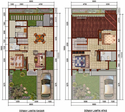 denah rumah minimalis 2 lantai