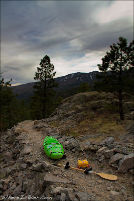 Hiking a mile into the wilderness, Chris Baer, Blunt Family Paddle, Wave Sport, view, Valliceto, CO, colorado,