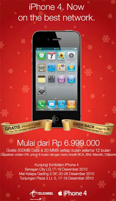 Beli iPhone 4 Telkomsel cicilan 0% BNI, BCA, Mandiri, Citibank