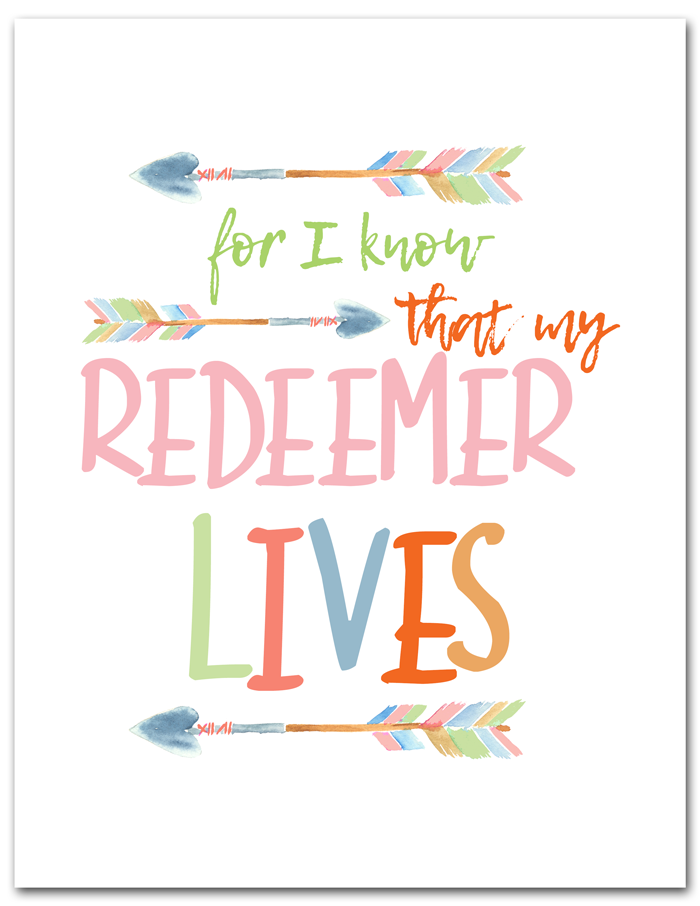 My Redeemer Lives Free Printable | Free 8x10 printable perfect for Easter decor. Instant download.