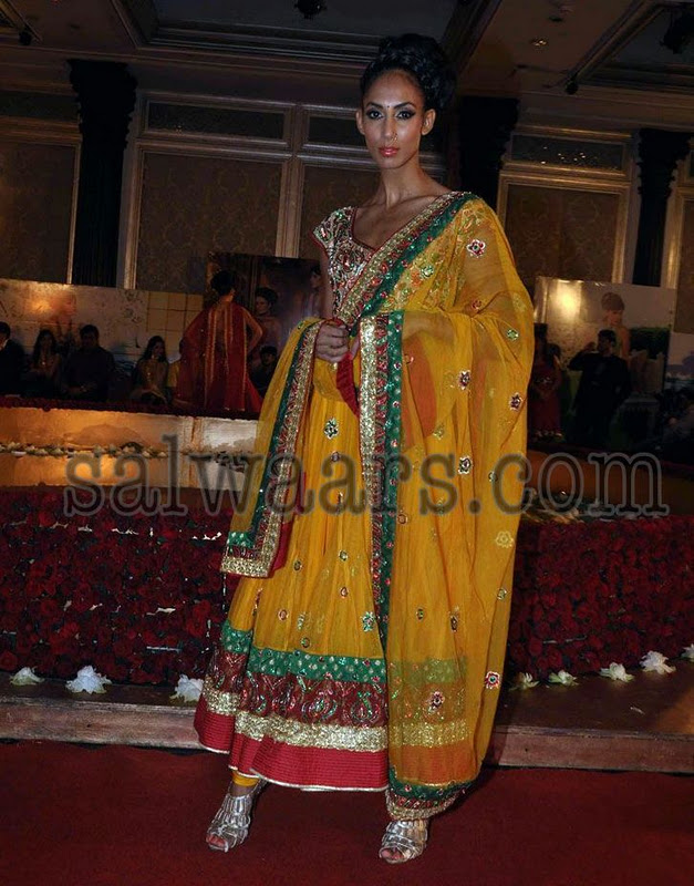 red and green indian wedding dress