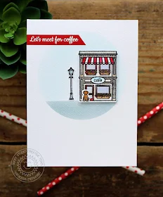Sunny Studio Stamps: City Streets Let's Meet For Coffee Cafe Card by Vanessa Menhorn.