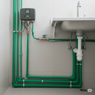 harga jasa pipa ppr air panas bandung Hasil pemasangan pipa PPR di dalam dinding sebelum ditutup plester