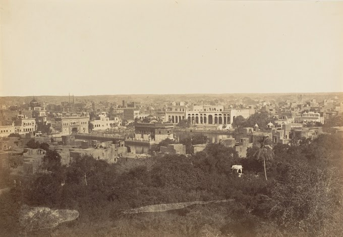 View of Harmandir Sahib (Golden Temple) Gurdwara (Gurudwara) of Sikhism, Amritsar, Punjab, India | Rare & Old Vintage Photos (1858)