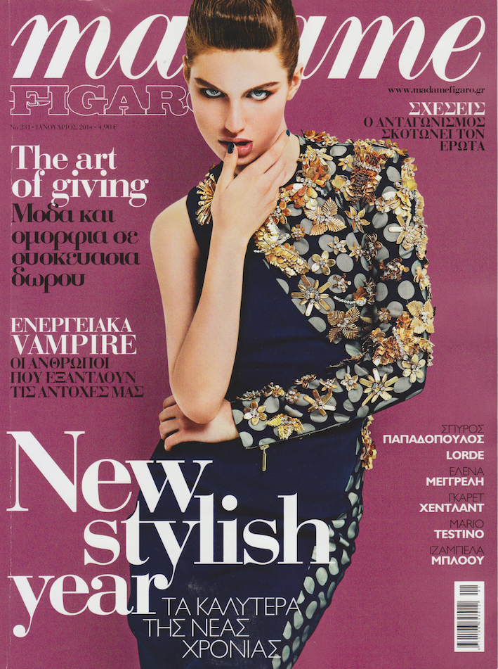 Magazine Cover : Taly Lennox Magazine Photoshoot Pics on Andoni & Arantxa Madame Figaro Magazine Greece January 