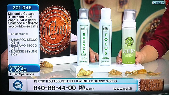 QVC Italia Italy Michael diCesare hair stylist products prodotti per capelli diretta tv live Veronique Tres Jolie Cristina Dragano