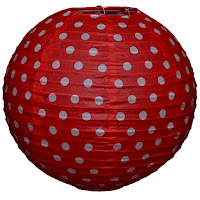 Red Polka Dot Lantern 35cm