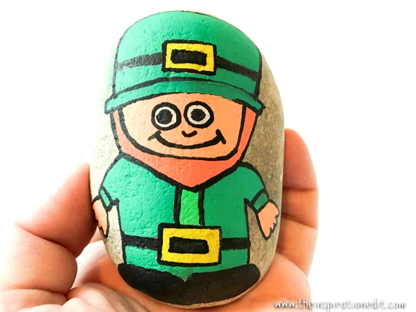 leprechaun painted rock