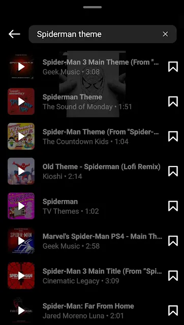 Instagram spiderman theme song music stickers