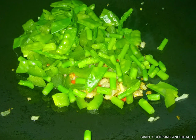 Adding snow peas