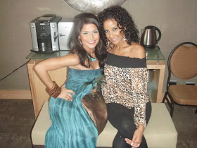 Gabrielle Walcott with Tansey Coetzee at Miss World 2008 Pageant