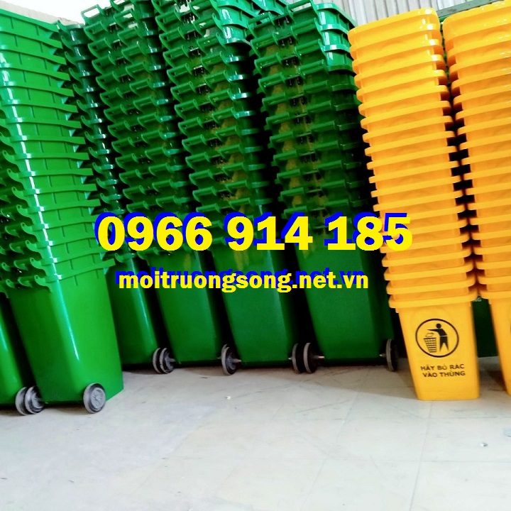 Thùng rác 120L bánh xe
