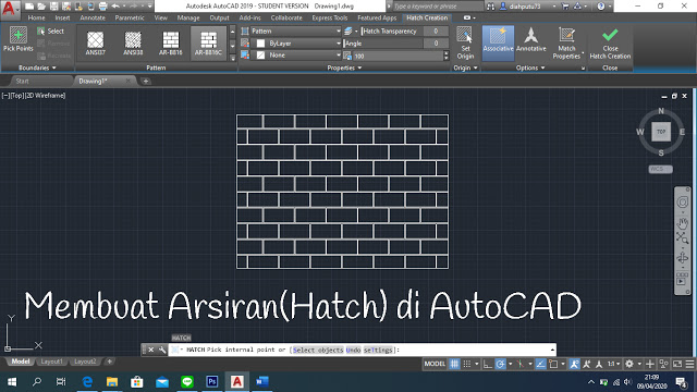 Tutorial Cara Membuat Arsiran atau Hatch di Autocad