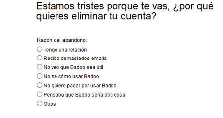 eliminar tu cuenta badoo