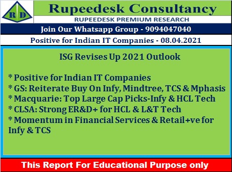 Positive for Indian IT Companies - Rupeedesk Reports