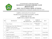 Jadwal Kegiatan MTs Darul Ulum Gondang Semester Genap Tahun Pelajaran 2021/2022