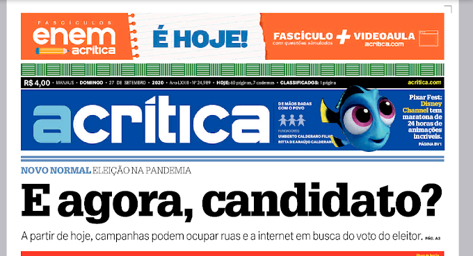 🔰🔰 Jornal Acrítica Classificados de Empregos do dia 27.09.20 (Domingo) Edição: 24.989/20 Confira as Ofertas e Envie seu Currículo..