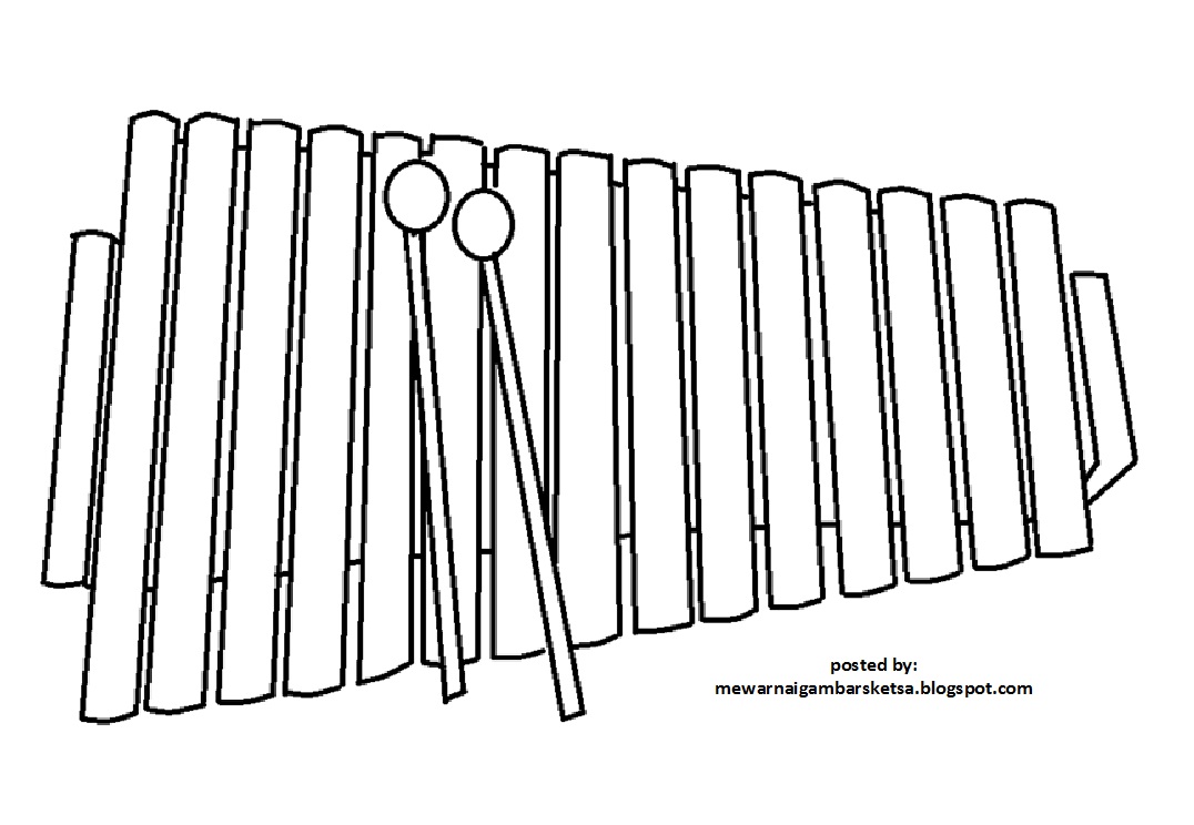 Mewarnai Gambar Mewarnai Gambar Sketsa Kulintang 1