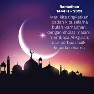 background dengan kata kata puasa ramadhan 2023