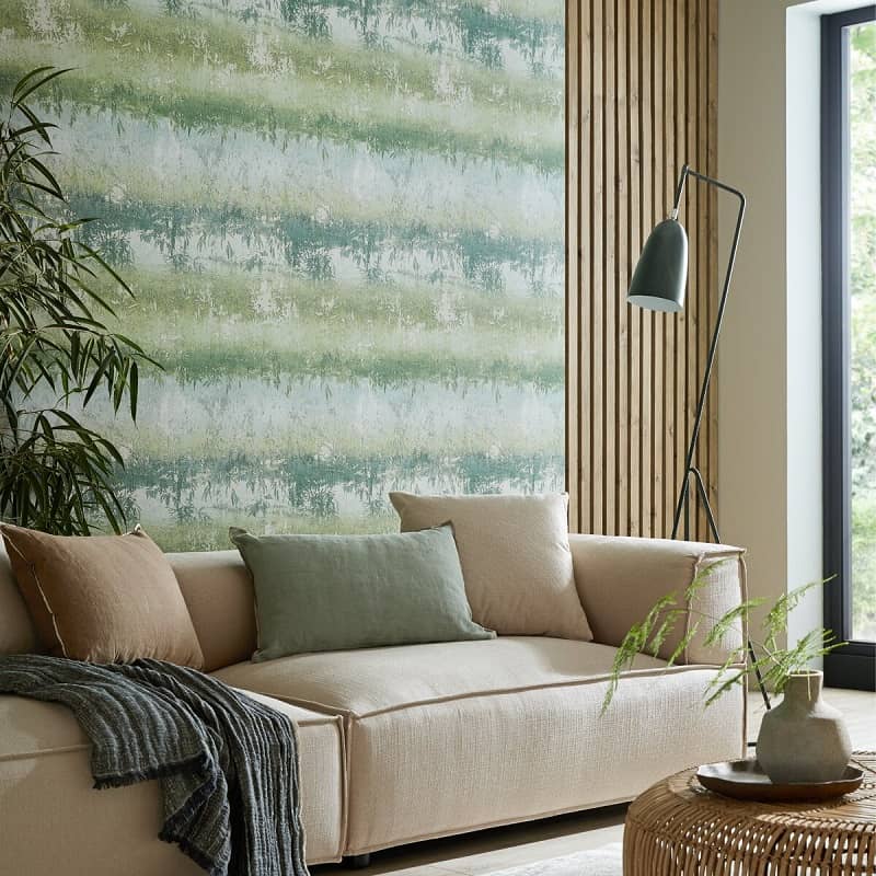 Serenity Dahlia Caledon Green luxury wallpaper – 1838 Wallcoverings