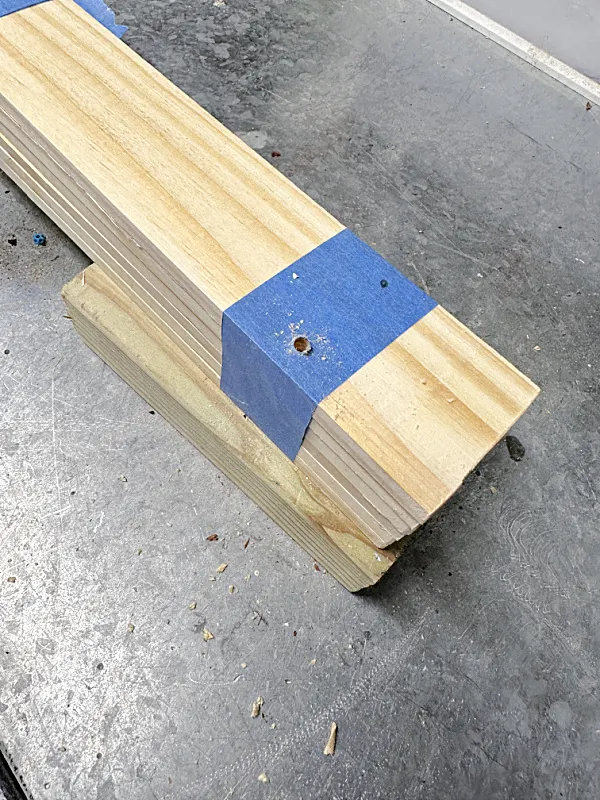 board taped together to cut
